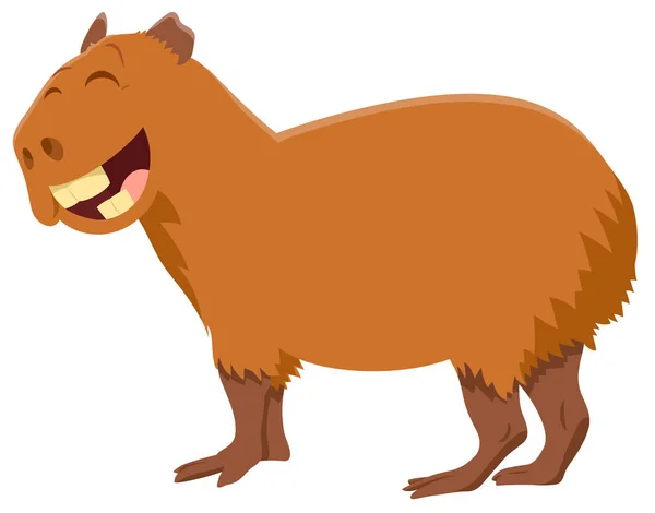 Engraçado capivara desenho animado personagem animal — Vetor de Stock