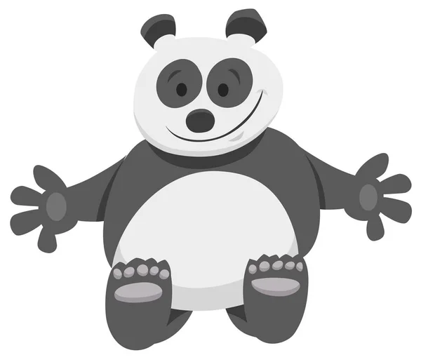 Funny panda bear cartoon animal character — Stock Vector
