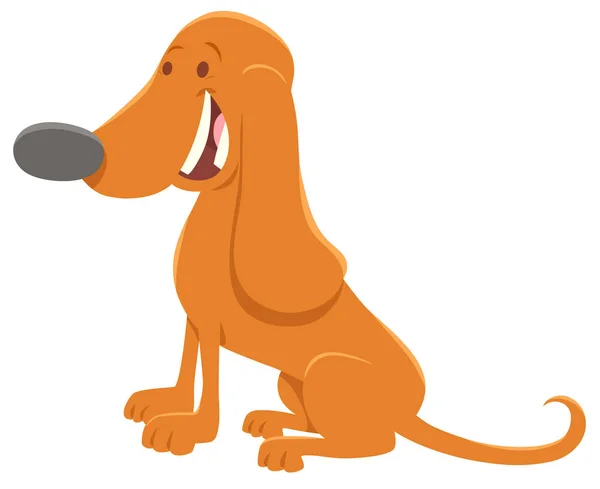 Szczęśliwy brązowy charakter kreskówka pies lub szczeniak — Wektor stockowy