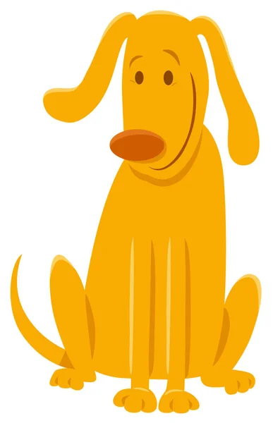 행복 한 노란 개 또는 강아지 만화 캐릭터 — 스톡 벡터
