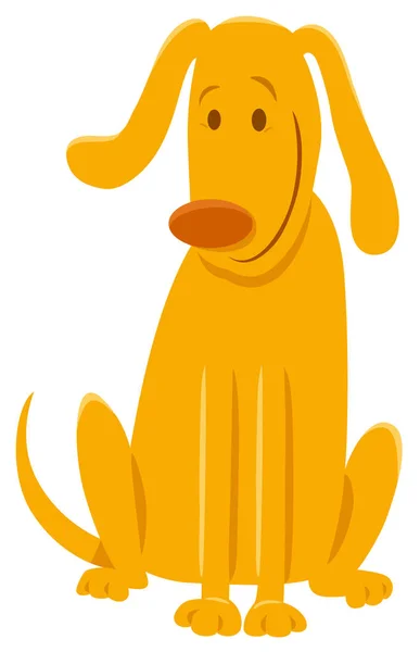 Heureux chien jaune ou chiot personnage de dessin animé — Image vectorielle