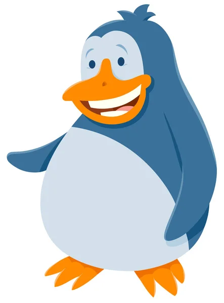 Divertido pingüino animal personaje de dibujos animados — Vector de stock