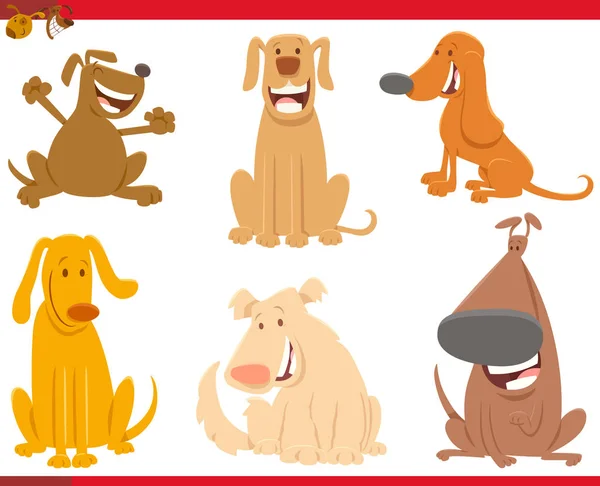 狗或小狗动物角色集 — 图库矢量图片