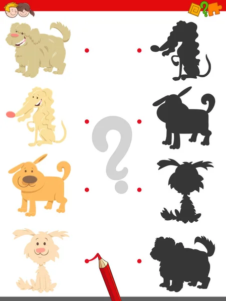 Shadow spel med tecknade hundar — Stock vektor