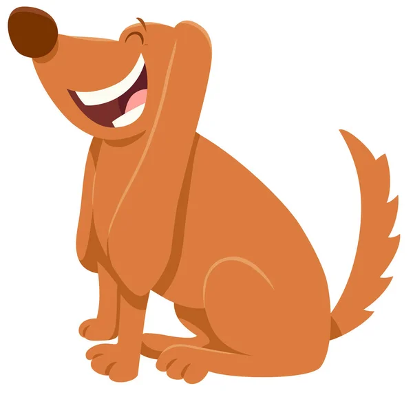 Feliz perro marrón personaje de dibujos animados — Vector de stock