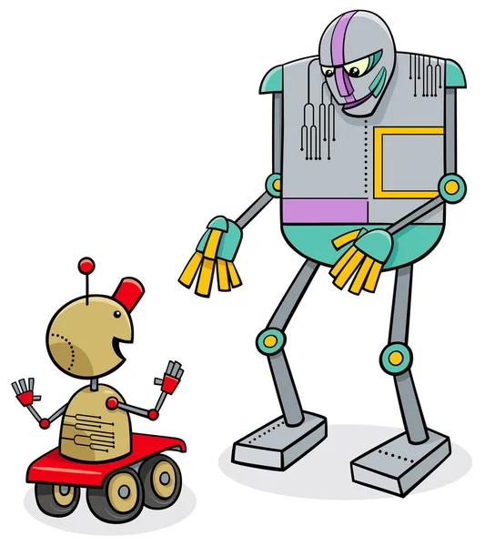 Sprechende Roboter Zeichentrickfiguren — Stockvektor