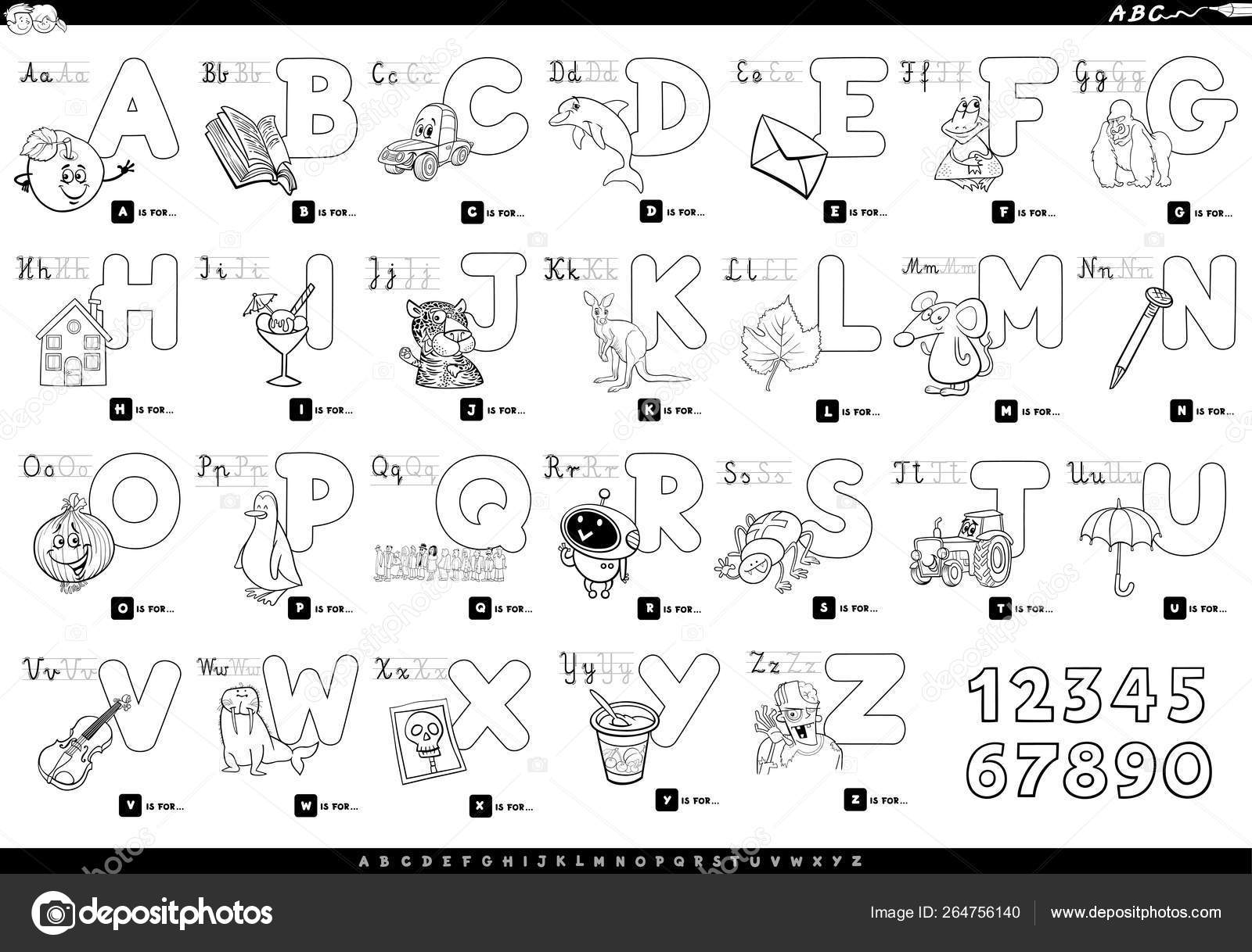 Alphabet with Cartoon Characters color book Stock Vector Image by ©izakowski #264756140 Alphabet with Cartoon Characters color book Stock Vector Image by ©izakowski #264756140