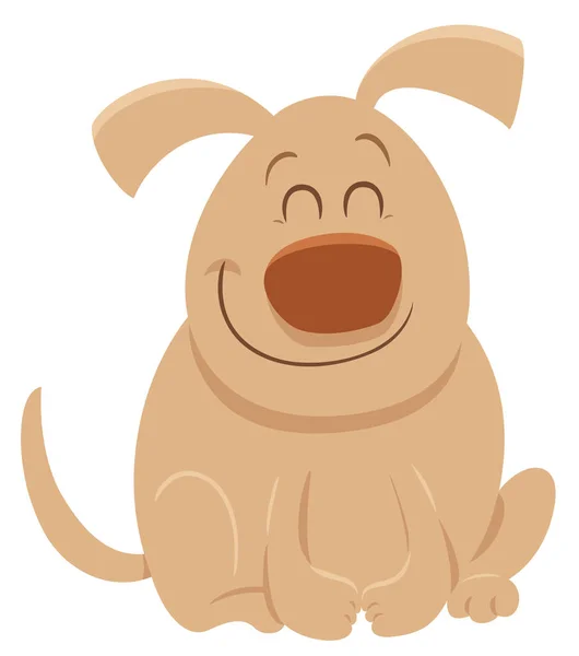 Happy beige dog or puppy cartoon character — Stock Vector