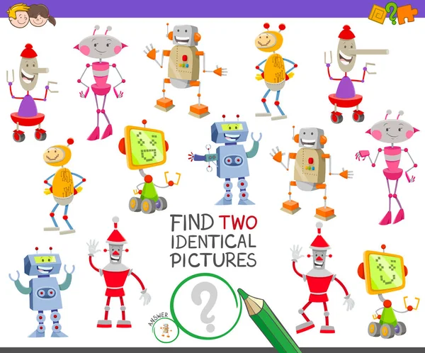 Vyhledání dvou identických robotů pro děti — Stockový vektor