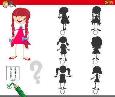 çizgi film çocuk kız karakter ile gölgeler oyunu