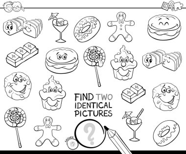 iki özdeş tatlılar boyama kitabı bulmak