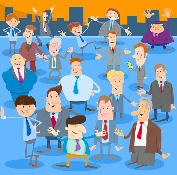 Hommes d'affaires ou hommes groupe de personnages de dessins animés — Image vectorielle