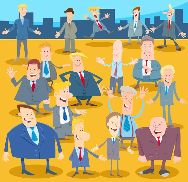 Hommes d'affaires ou hommes personnages de dessins animés foule — Image vectorielle