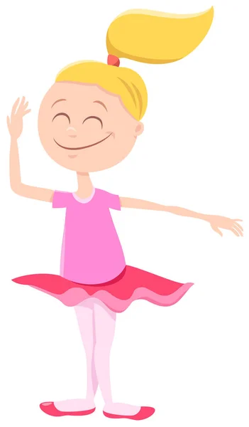 Glücklich Ballerina Mädchen Cartoon-Figur — Stockvektor