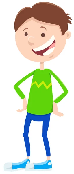 Happy boy character cartoon illustration — Stock Vector