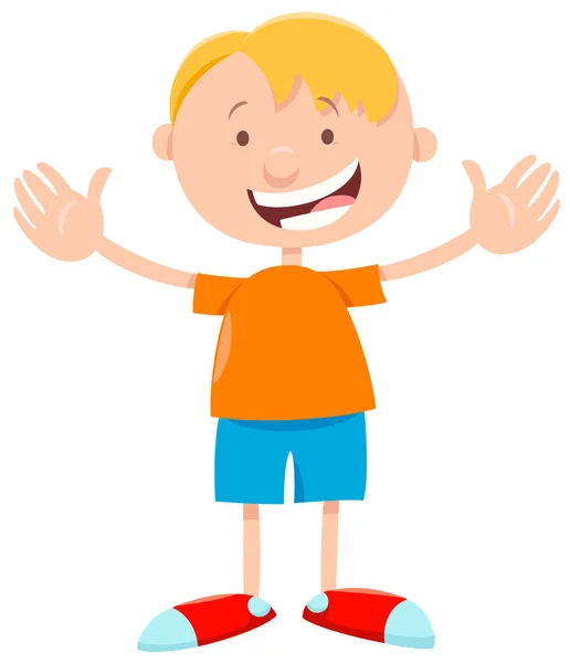 Αστείο αγόρι χαρακτήρα εικονογράφηση κινουμένων σχεδίων — Διανυσματικό Αρχείο