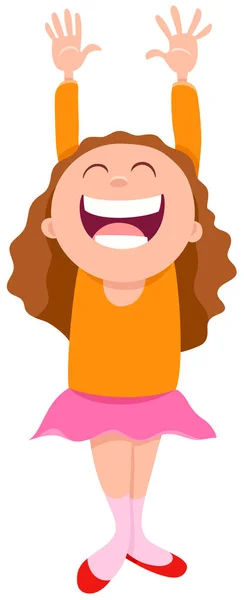 Ευτυχισμένος κορίτσι χαρακτήρας καρτούν εικόνα — Διανυσματικό Αρχείο