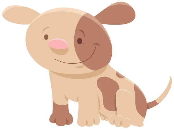 Manchado cachorro lindo personaje de dibujos animados — Archivo Imágenes Vectoriales