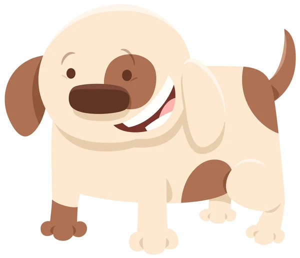 Manchado perro de dibujos animados personaje cómico — Vector de stock