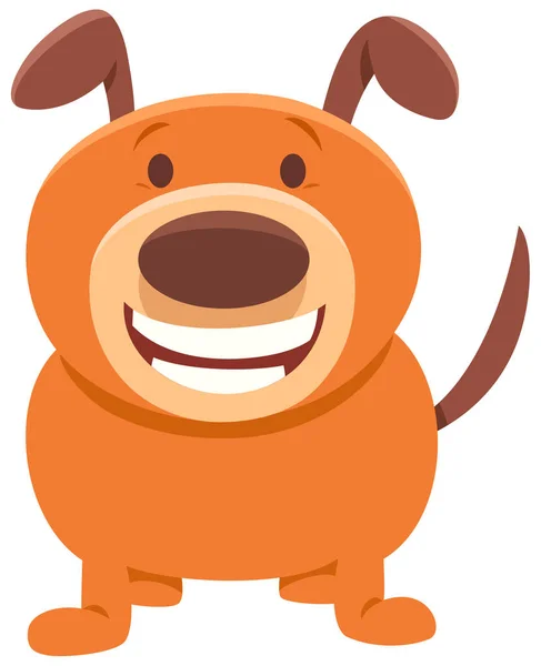茶色の犬や子犬の漫画のキャラクター — ストックベクタ