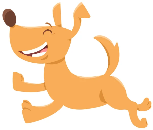 Running dog or puppy cartoon character — Stock Vector