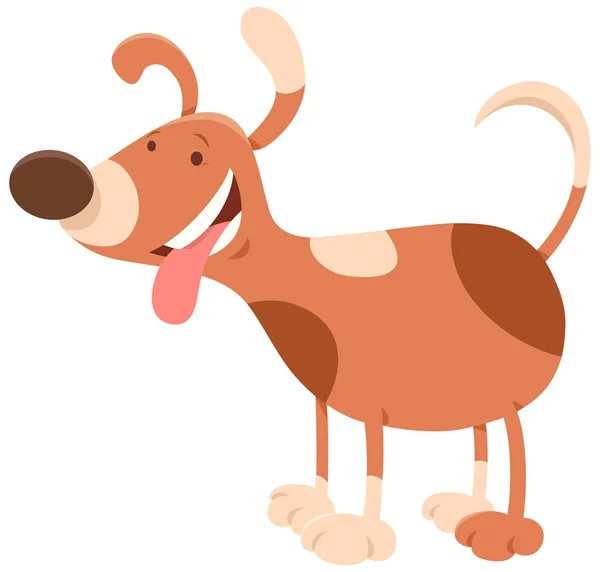 Boldog foltos kutya rajzfilmfigura — Stock Vector