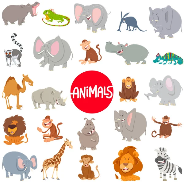 Personnages animaux de dessin animé grand ensemble — Image vectorielle