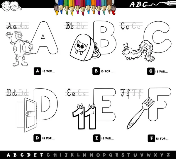 Alfabeto educativo letras color libro para niños — Vector de stock