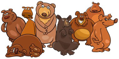 Komik ayılar çizgi film hayvan karakterleri