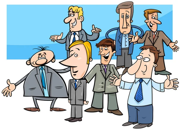 Cartoon zakenlieden karakters groep illustratie — Stockvector