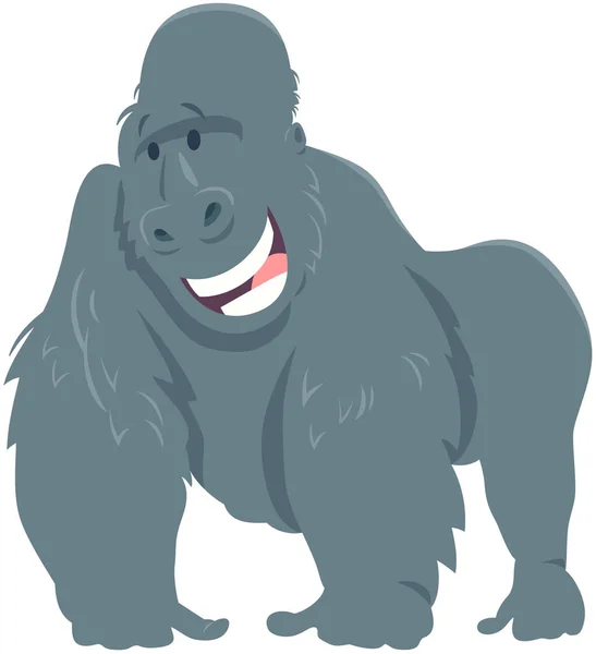 Gorila feliz macaco animal personagem de desenho animado — Vetor de Stock