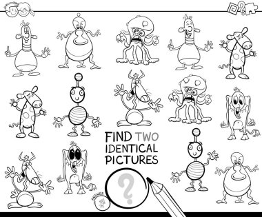 iki özdeş canavarlar boyama kitabı bulmak