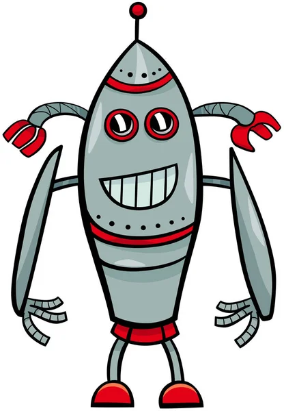 Divertido robot fantasía personaje de dibujos animados — Vector de stock