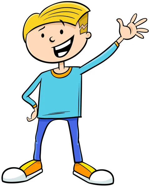 Criança menino personagem desenho animado ilustração — Vetor de Stock