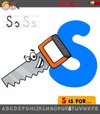 testere aracı ile mektup S çalışma sayfası