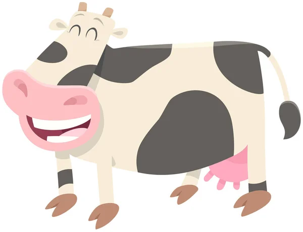 Bahagia susu sapi karakter hewan ternak - Stok Vektor