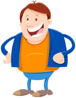 ceket karikatür illüstrasyon mutlu adam