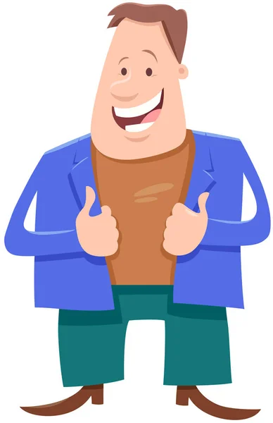 Funny man in jacket cartoon illustration — Stock Vector