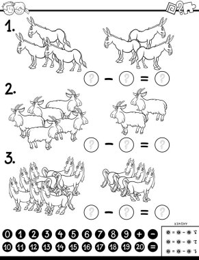 çıkarma eğitici oyun renkli kitap