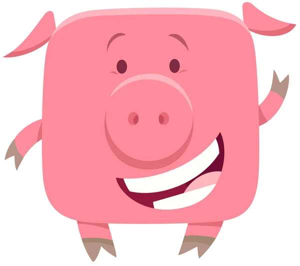 Animal ferme porcine personnage dessin animé illustration — Image vectorielle