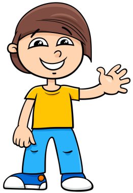 Komik çocuk karakteri çizimi