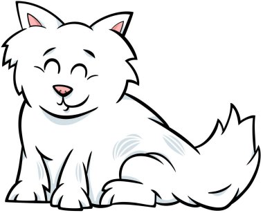 çizgi film kabarık kedi veya kedi yavrusu karakter illüstrasyon