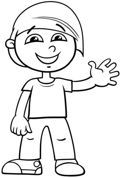 Komik çocuk çizgi film karakter renk kitabı — Stok Vektör