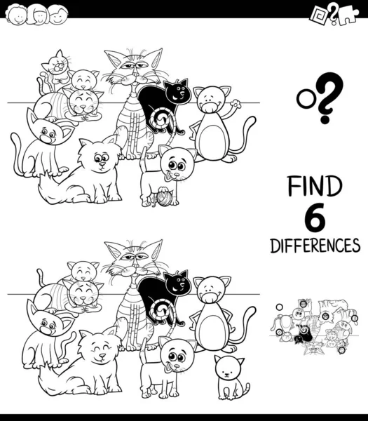 Diferenças livro de cores com macacos personagens de animais — Vetor de Stock