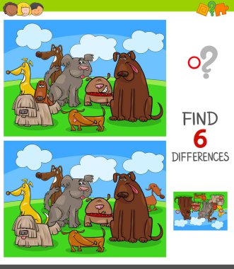 Köpekler hayvan karakterleri ile farklılıklar oyunu