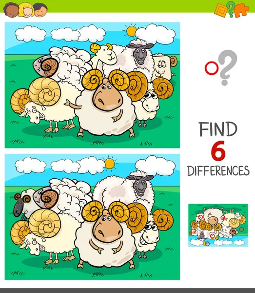 Различия игры с овцами и баранами символов — стоковый вектор