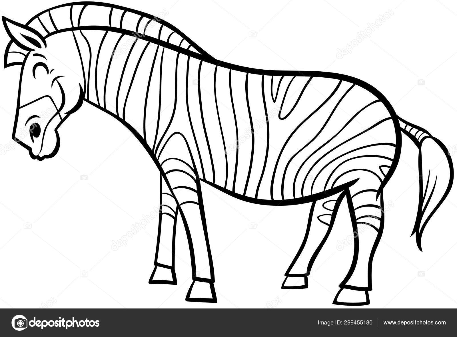 Página para colorear personaje de dibujos animados cebra Vector de stock  #299455180 de ©izakowski, image size:1600x1181