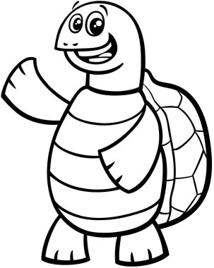 kaplumbağa çizgi film hayvan karakter renk sayfası