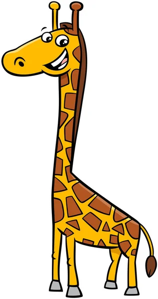 Happy žirafa zvířecí postava kreslená ilustrace — Stockový vektor