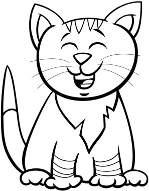 kedi veya kedi çizgi film karakter boyama kitabı